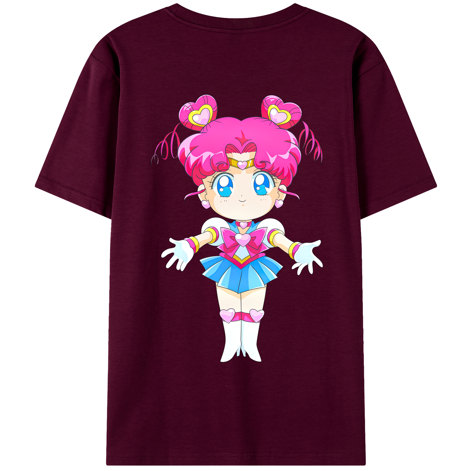 （画像用） 美少女戦士セーラームーン ちびうさ Sailor Moon Chibiusa Tsukino Usagi Small Lady Serenity レディース半袖Tシャツ(バックプリント)